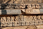 The great Chola temples of Tamil Nadu - The Airavatesvara temple of Darasuram. Detail of the decorations of the prakara-wall. 